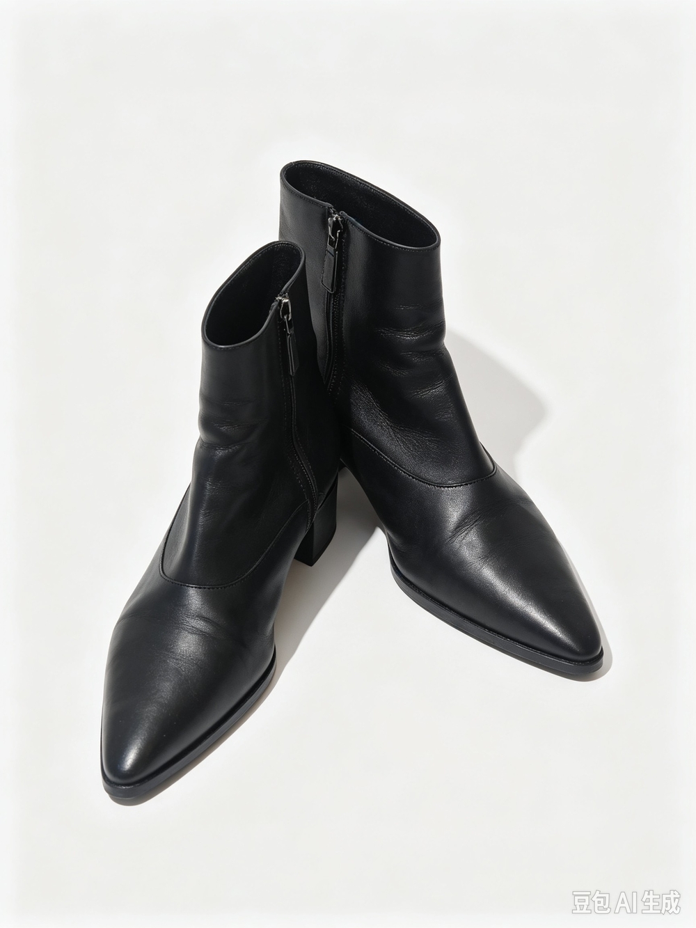 Prada Classic Black Pointed Leather Ankle Boots